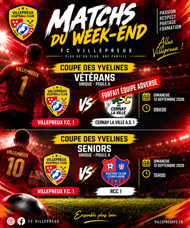 Coupe des Yvelines : nos Vétérans et Seniors en action dimanche !