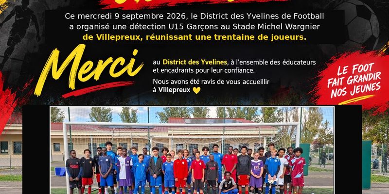 🏆 Détection U15 Garçons organisé par le District78